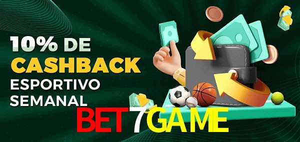 10% de bônus de cashback na BET7GAME